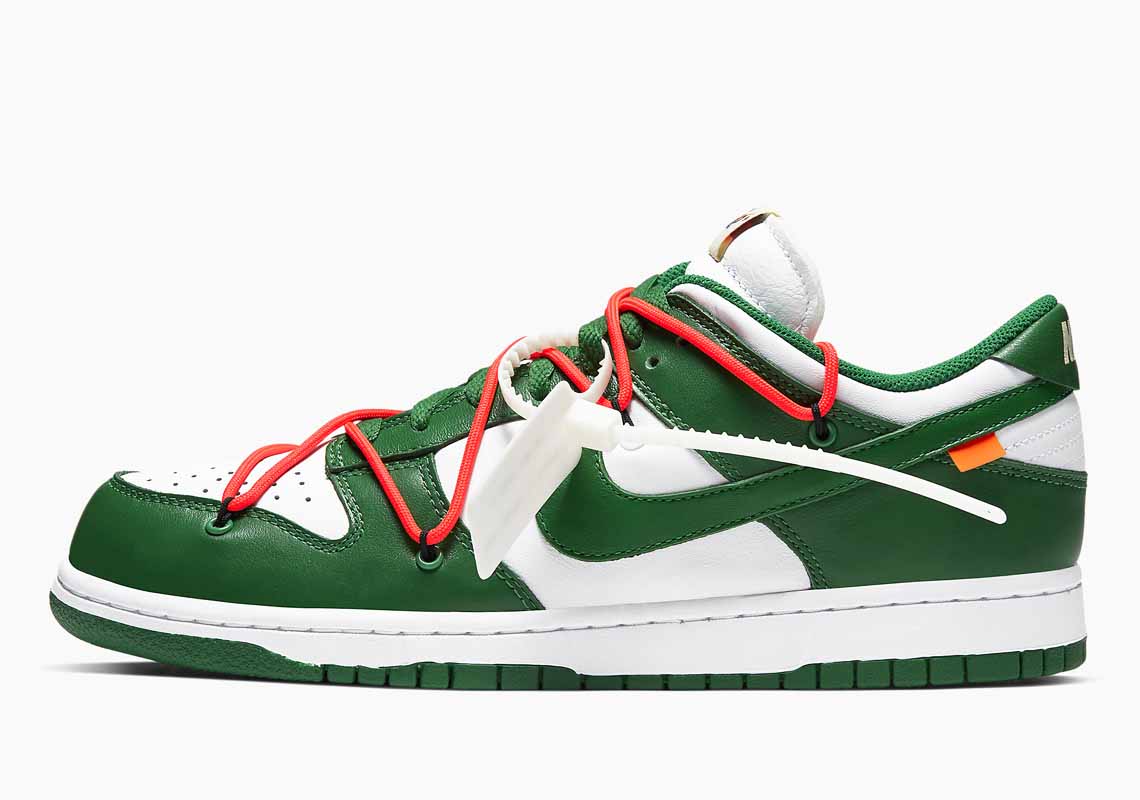 OFF-White x Nike SB Dunk Bajo Pino Verde Hombre y Mujer